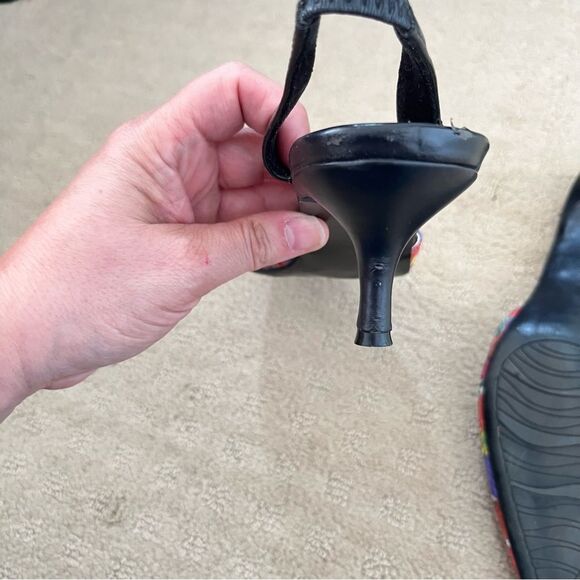 Impo Vintage‎ Floral Watercolours Print "Elina" Slingback Kitten Heels - Picture 8 of 8